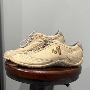 Merrell Women’s Casual Lace-Up Leather Sneakers in Gold Pearl